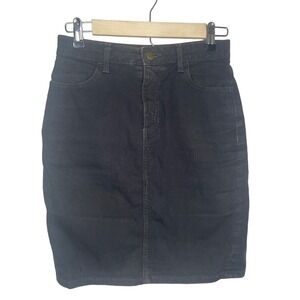 American Apparel Black Denim High Rise Waist Neutral Pencil Jean Skirt Sz Small